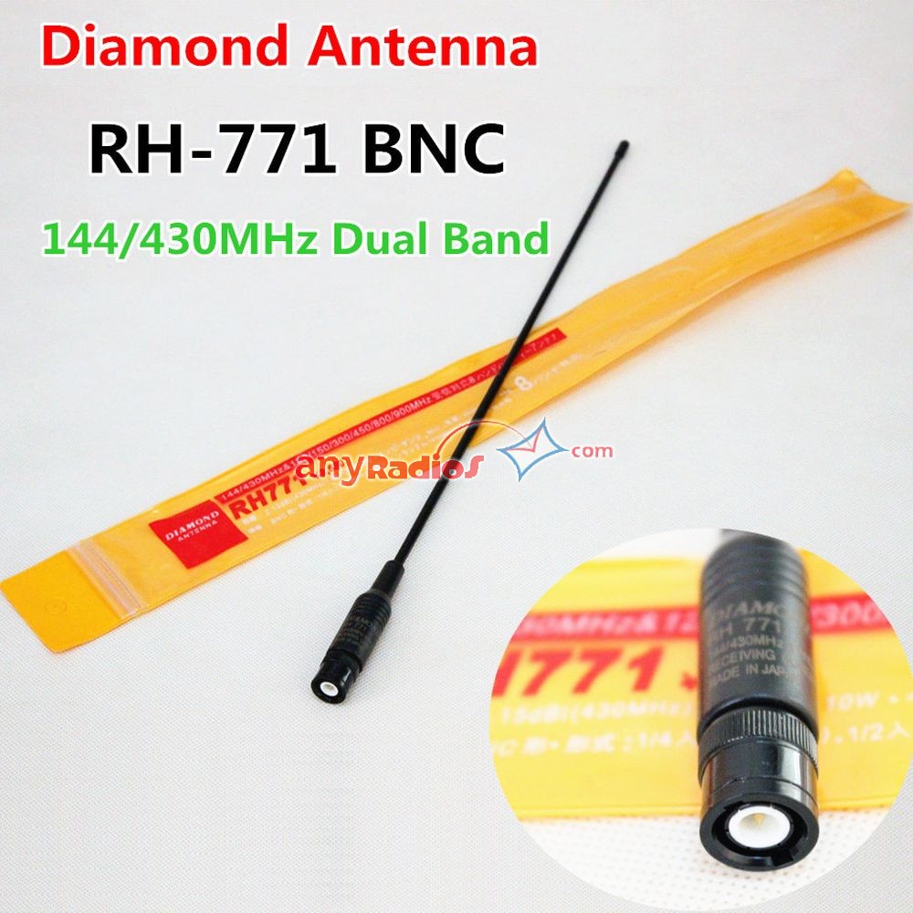 Rh770 BNC dual band 144/430mhz BNC telescopio-mano radio antena para cosecha kenwoc 2