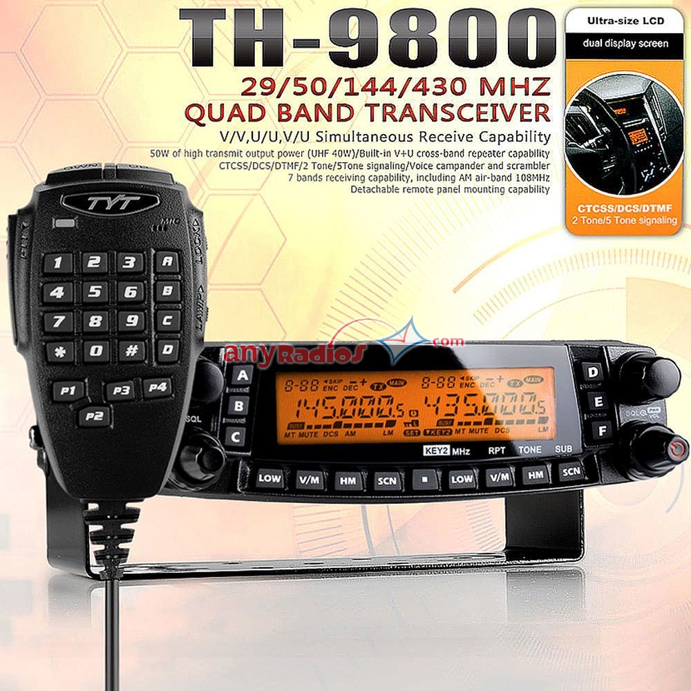 Posters Leven van toekomst TYT TH-9800 Quad Band Vehicle Radio - Walkie Talkie Two Way Radio