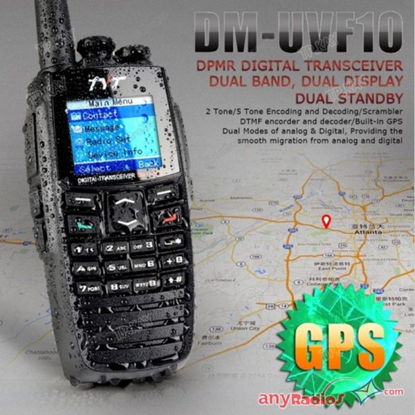 TYT DM-UVF10 GPS Digital Walkie Talkie DPMR Ham Transceiver DTMF Two Way Radio