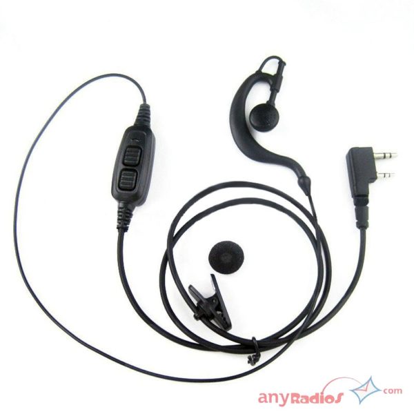 Baofeng Dual PTT Earpiece Kenwood 2-pin for UV-82HP Two Way Radio