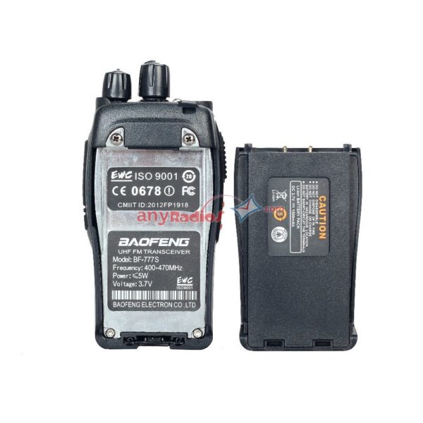 Black Baofeng BF-777S Professional Two Way Radio UHF 400-470MHz Pofung Handheld Interphone - Image 3