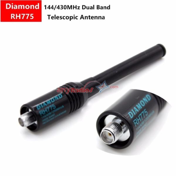 Radio Diamond RH775 SMA-M/SMA-F Dual Band Telescopic Wide Band Antenna