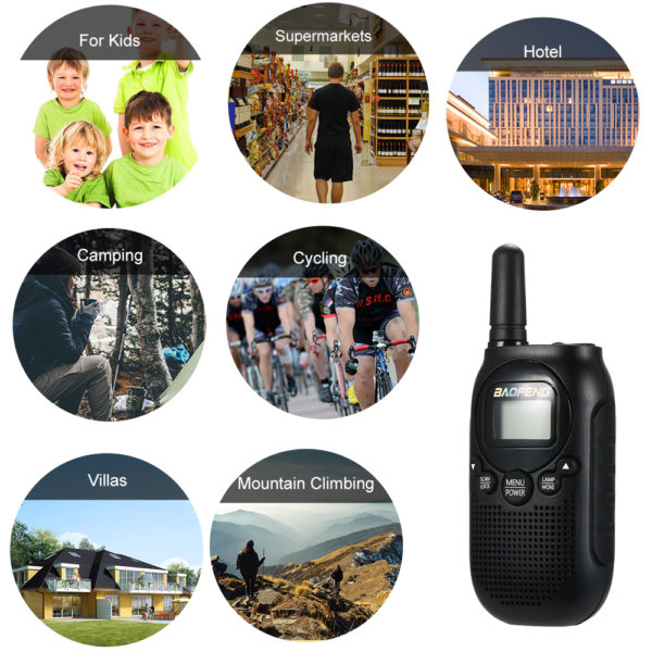 0.5W VOX Flashlight Key Lock 1.5KM Range New T6 Baofeng Mini Walkie Talkie - Image 4