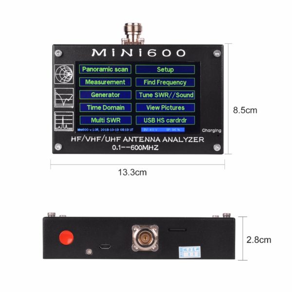 MINI600 Antenna Analyzer 0.1-600MHZ HF/VHF/UHF Antenna Counter - Image 3