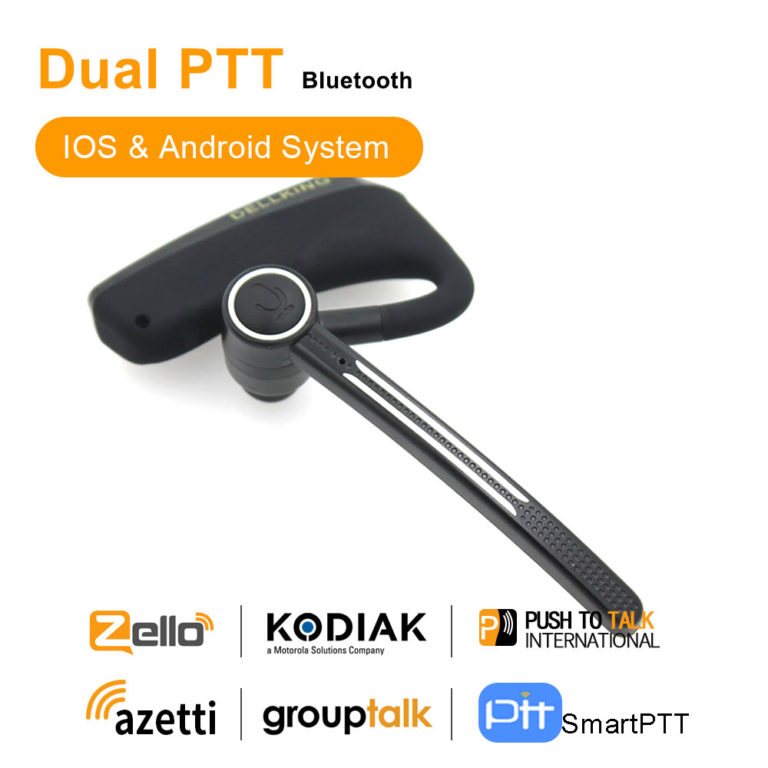 Dual PTT Wireless Bluetooth Headset Zello Push to Talk Support Android System Any Radios