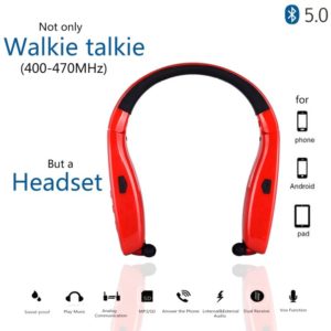 Alafone AF4 UHF 400-470MHz Neckband Mini Two Way Radio Bluetooth Headset
