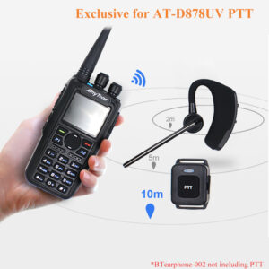 2020 Exclusive Bluetooth PTT Headset For Anytone AT-D878UV Plus DMR Digital Walkie Talkie