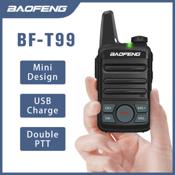 2PCS NEW Upgraded BF-T1 Baofeng BF-T99 Mini Walkie-talkie T99 UHF Ham Radio Station