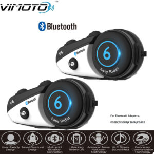 2PCS VIMOTO V6 Waterproof Wireless Bluetooth Moto Earphone Interphone