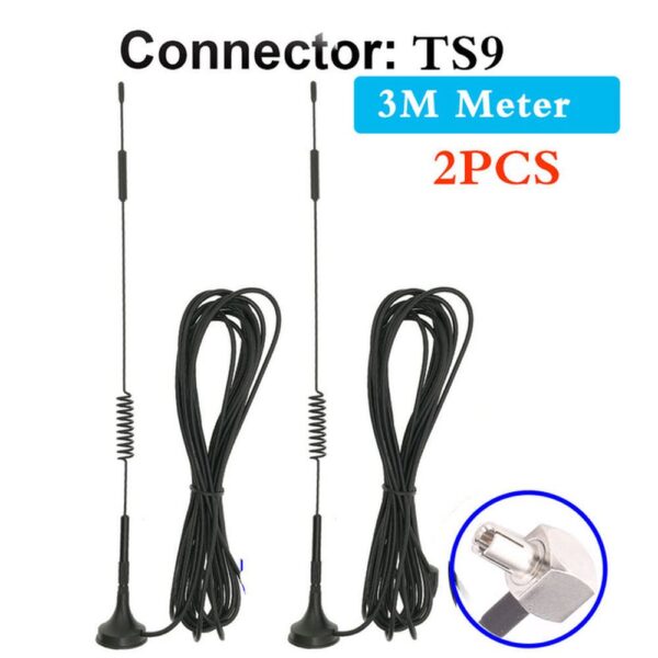 2PCS 3Meter 2G 3G 4G LTE 700-2700MHz Magnetic Mobile Antenna 12dBi CRC9 TS9 SMA-male Connector - Image 3
