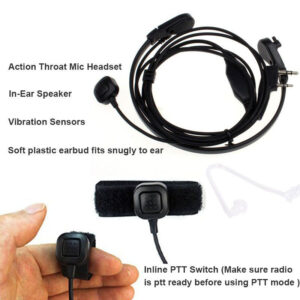 Newest Finger PTT Throat Mic Headset for Baofeng UV5R 888s Kenwood Radios
