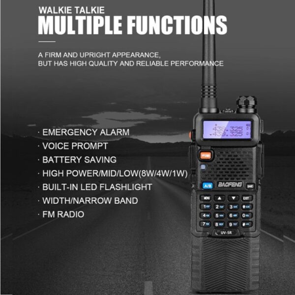 Two Way Ham Radio Stations Baofeng UV-5R with 3800mAh Extend Battery Speaker Microphone Programming Cable Security Headset Car Charger High Gain Antenna - Image 4