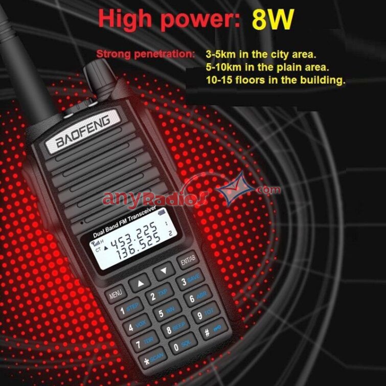 Pofung UV-82 Plus 8W 10KM CB Radio Scanner Transmitter Any Radios