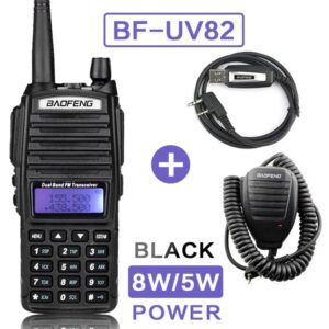 Baofeng UV-82 Dual PTT Walkie Talkie with Speaker Mic and Programming Cable