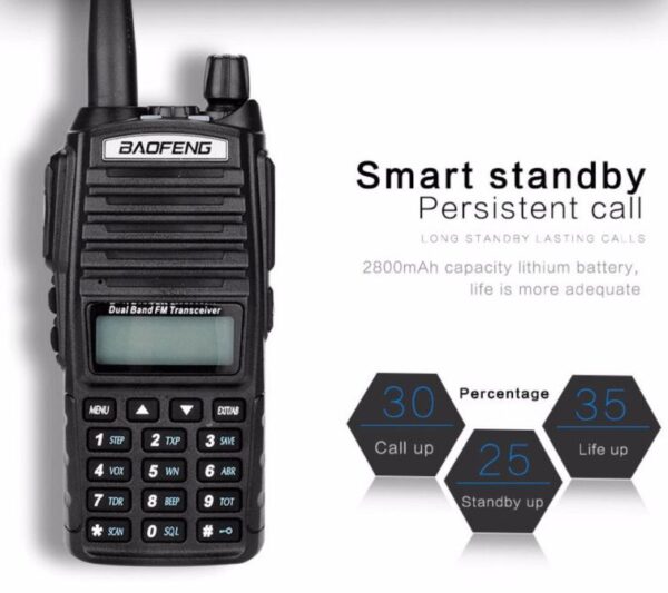 Baofeng UV-82 Dual PTT Walkie Talkie with Speaker Mic and Programming Cable - Image 4