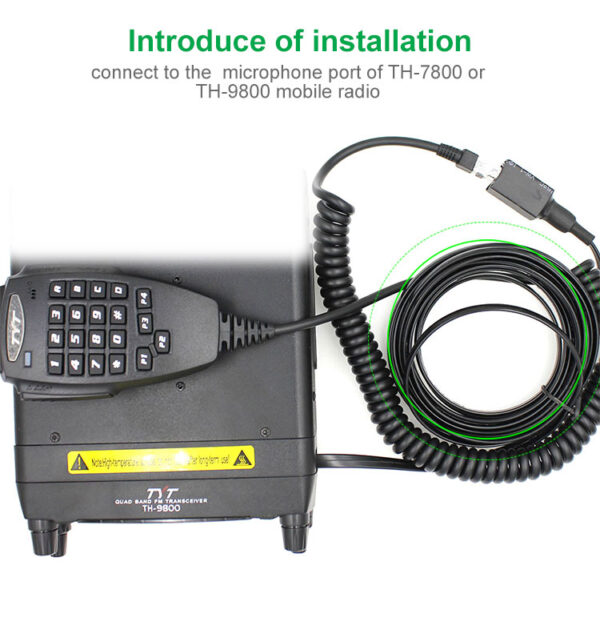 Hand Microphone Extension Cable for TYT TH-7800 TH-9800 Mobile Radio