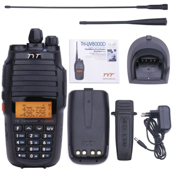 TYT TH-UV8000D Radio with Speaker Microphone Car Charger Programming Cable Security Headset High Gain Antenna - Image 3
