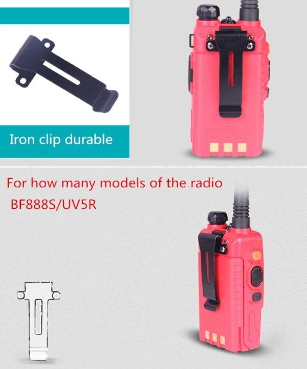 Metal Durability Back Clip for Variety of Kenwood Baofeng UV-5R 5RA 5RB 5RC 5RD 5RE 5RA+ 5RE+Radios - Image 2