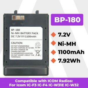 ICOM BP-180 Radio Battery 1100mAh For IC-F3 IC-F4 IC-W31E IC-W32 IC-W32A IC-W32E IC-Z1 IC-Z1A Walkie Talkie