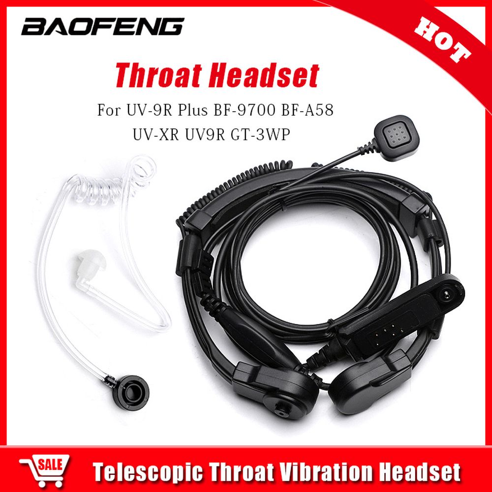 Baofeng Waterproof Tactical Throat Mic Cuffia per BaoFeng BF-A58 BF9700 BF-UV9R A11 P 