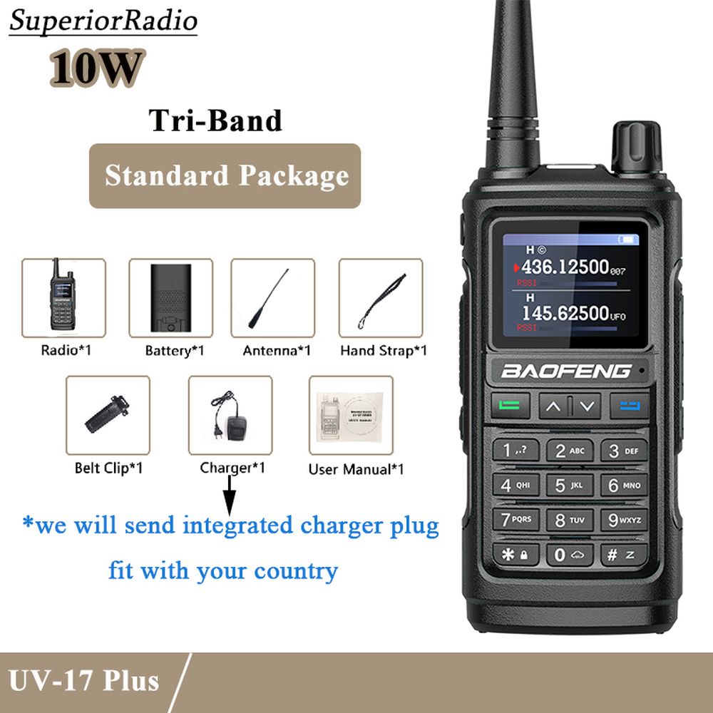 BAOFENG TRI-BAND UV-S9 PLUS VHF UHF Two-way Walkie Talkie Radio