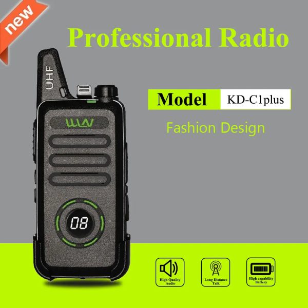 2PCS New WLN KD-C1plus mini two way radio KD-C1 plus UHF 400-470MHz Slim Portable FM transceiver t KD-C1 Upgraded