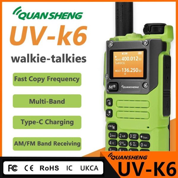 Green UV-K6 Quansheng Handheld Two way Radio