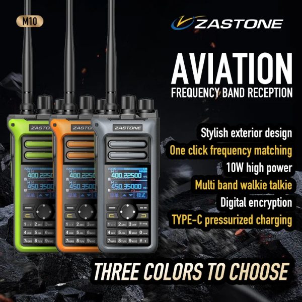 ZASTONE M10 Dual band 10W Walkie Talkie AM Air Aviation Band Portable Radio - Image 2