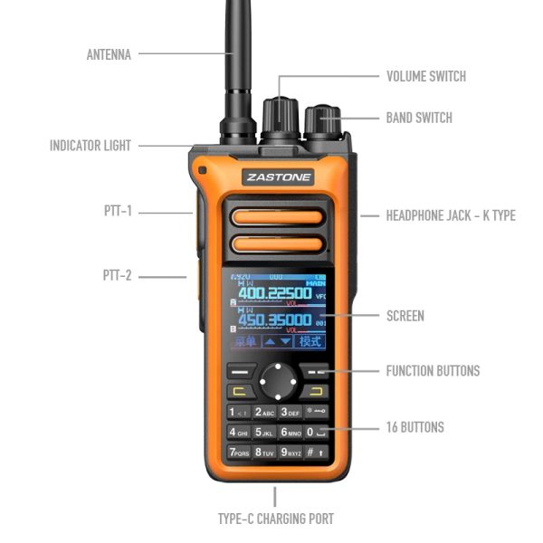 ZASTONE M10 Dual band 10W Walkie Talkie AM Air Aviation Band Portable Radio - Image 5