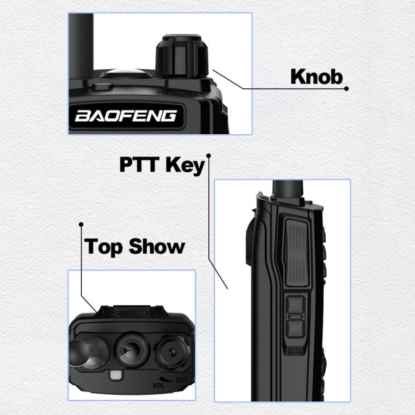 BAOFENG UV-27L 2024 Three Bands Portable Two Way Radios UV-27 Pro Max 10W Tri-Band 999CH NOAA Type-C Charging BF-UV27L - Image 6