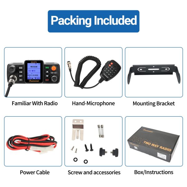 WOUXUN KG-M70 25W Mobile Radio UHF/VHF Dual Band 999CH Cross Band Repeater Mode Long Range Car Radio LCD With Microphone CB Radio - Image 6