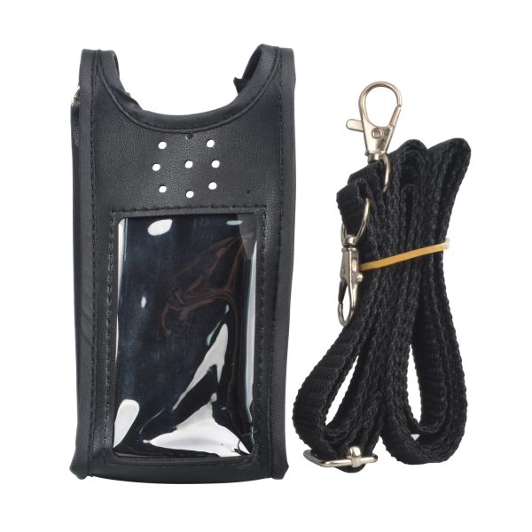 Holster Bag Carry Case Artificial Soft Leather Pouch with Adjustable Strap for Leixen UV-25D Portable Two Way Radio - Image 2