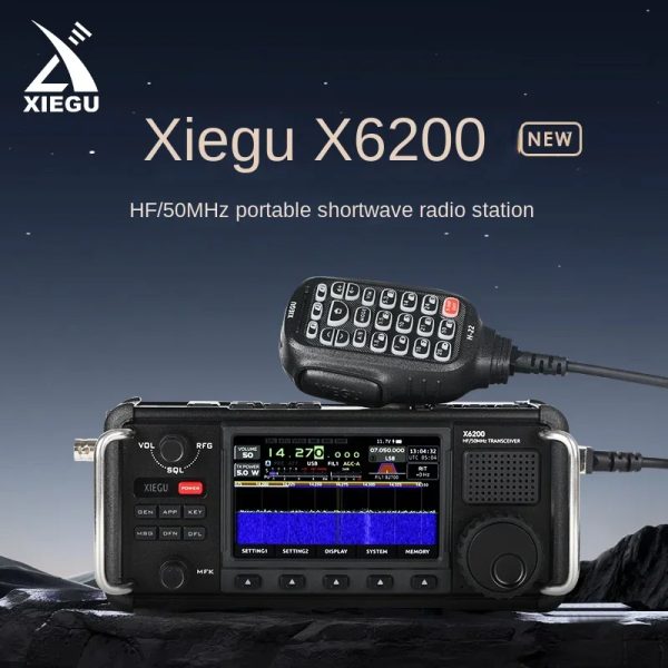 Newest Xiegu X6200 HF/50MHz Compact-type Amateur Portable Radio Transceiver WFM Aviation Wide Frequency Band Multi-mode Receiver