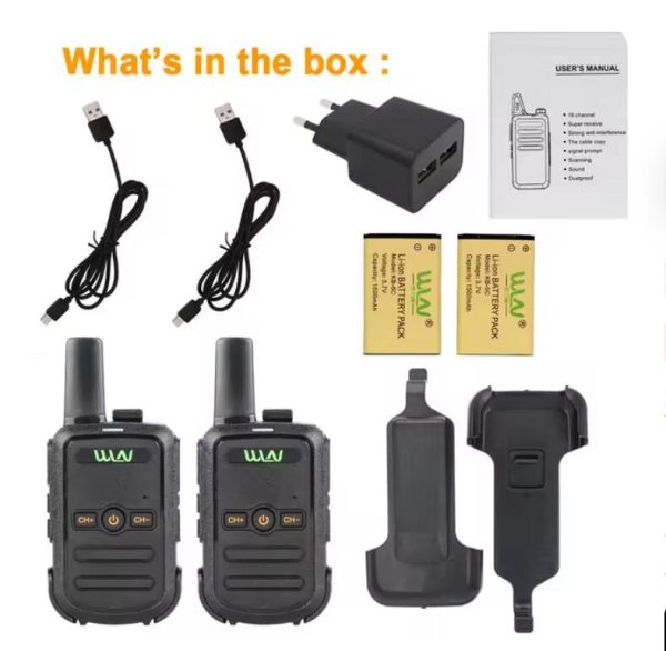 2PCS New WLN Kd-C1 Walkie Talkie Mini Two Way Radio 5W UHF 400-470MHz 16CH Handheld High Quality New Walkie Talkies For Kids Toy - Image 2