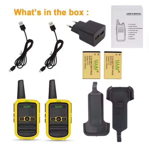 2PCS New WLN Kd-C1 Walkie Talkie Mini Two Way Radio 5W UHF 400-470MHz 16CH Handheld High Quality New Walkie Talkies For Kids Toy - Image 3