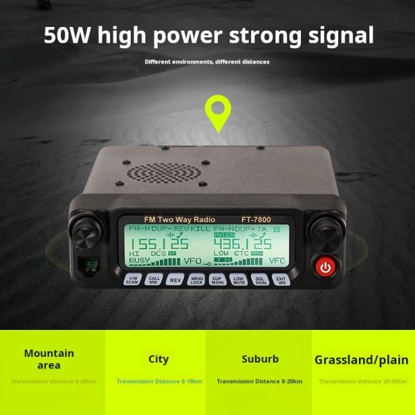WICJIE FT-7800 Dual Band UV 50W High-power for Self Driving Tour Outdoor Mobile Vehicle Radio - Image 5