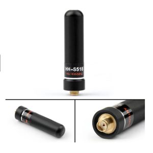 HH S518 Short Rubber Antenna VHF UHF 2M 70cm Dual Band SMA Female Male for Baofeng TYT Wouxun Icom Kenwood Ham Radio 4cm Aerials