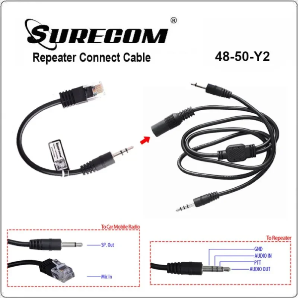48-50Y2 Repeater Controller Cable RJ45 8 Pin for YAESU MOBILE FT817 FT857 VX2000 VX2200 Mobile Radio Surecom Relay Box Accessory