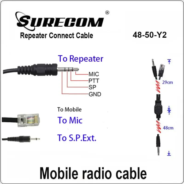 48-50Y2 Repeater Controller Cable RJ45 8 Pin for YAESU MOBILE FT817 FT857 VX2000 VX2200 Mobile Radio Surecom Relay Box Accessory - Image 3