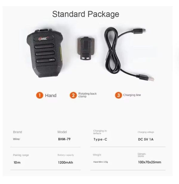 BHM-79 Bluetooth Wireless Walkie Talkie Microphone Lightweight Handheld Wireless Microphone For VR-N7500/N75/N76/N65 - Image 7