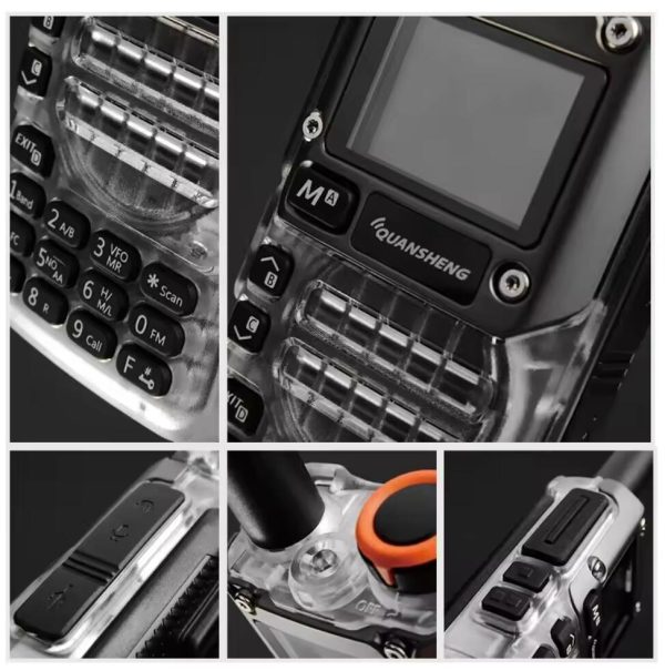 Quansheng UV-K6 Walkie Talkie 512KB Big Storage UV-K58 Type-C Charge 50-600MHz NOAA Wireless Frequency Green Orange Transparent - Image 6