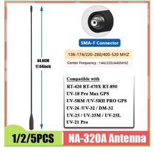 Original NA-320A Nagoya Antenna High Gain SMA-F Tri-Band HT Aerial 144-220-440Mhz For UV-26 UV-25 DM-32 UV-K6 Iradio UV-88 Radio