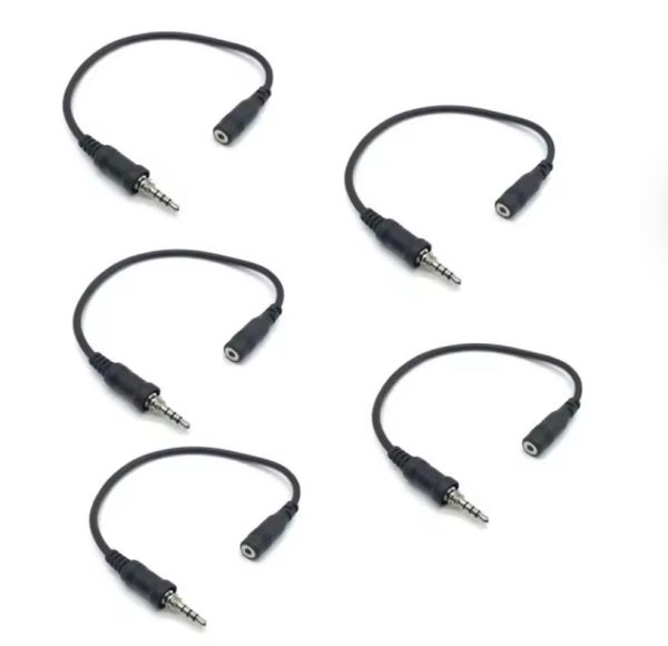5pcs 3.5mm Female Plug Connector Audio Transfer Cable for YAESU Vertex VX-7R VX-6R VX-177 VX-170 Two Way Radio Headset Earphone