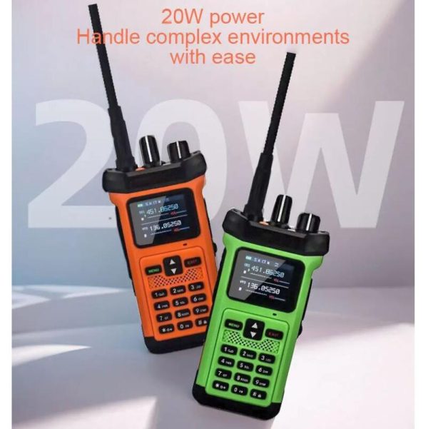20W High Power Walkie Talkie Air Band 6 bands VHF UHF 199CHS 10800 Battery NOAA One-click replication - Image 4