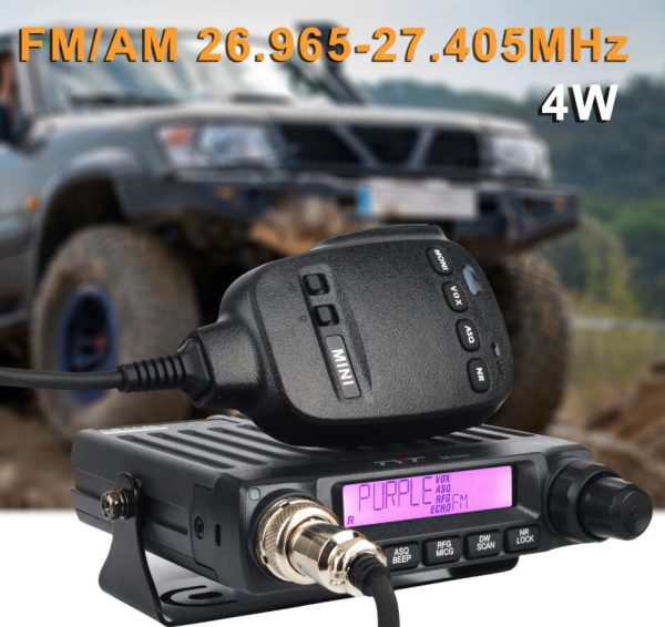 TYT European CB Mini Walkie Talkie FM/AM Citizen Band 11 Meters Car Radio 4W 40Channels 26.96500-27.40500MHz 27MHz Mobile Transceiver