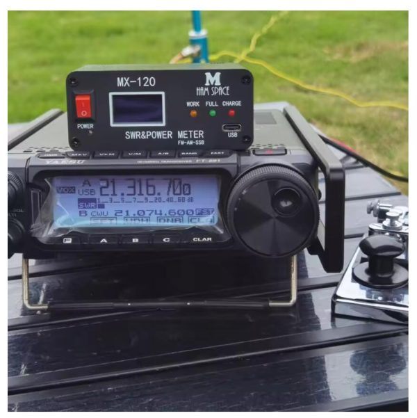 MX-120 1.8-50M 120W SWR & Power Meter FM-AM-SSB Rechargeable SWR Power Watt Meter with OLED Display - Image 5