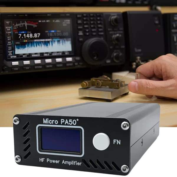 ew Micro PA50+ (PA50 Plus) 50W 3.5MHz-28.5MHz 1.3inch OLED Screen Intelligent Shortwave HF Power Amplifier SWR Meter LPF Filter - Image 2