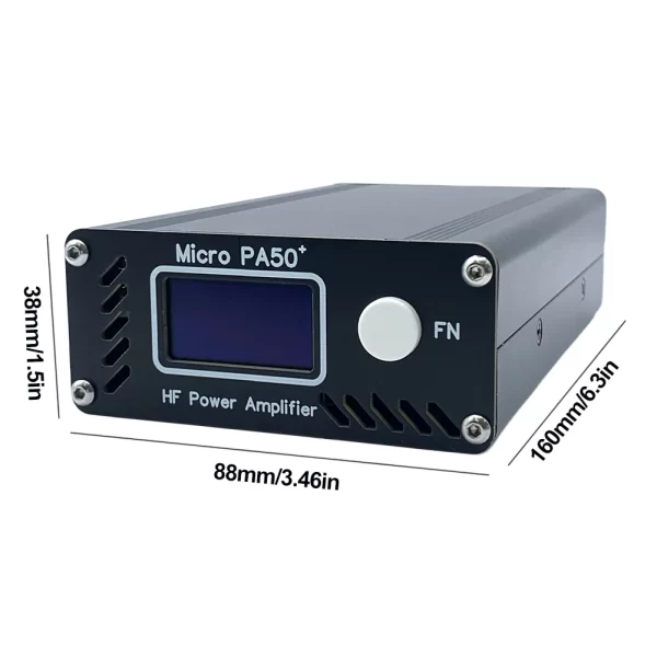 ew Micro PA50+ (PA50 Plus) 50W 3.5MHz-28.5MHz 1.3inch OLED Screen Intelligent Shortwave HF Power Amplifier SWR Meter LPF Filter - Image 4