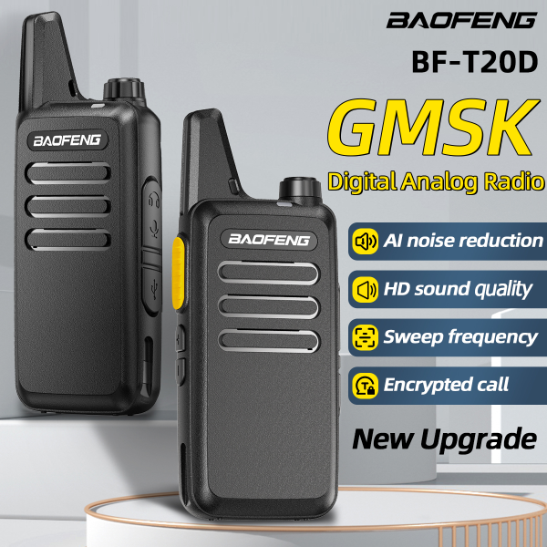 2pcs/lot Baofeng BF-T20 D GMSK Walkie Talkie Portable Type-C Charging UHF For BF-888S F22 Two Way Radio for Station Hotel Hunting