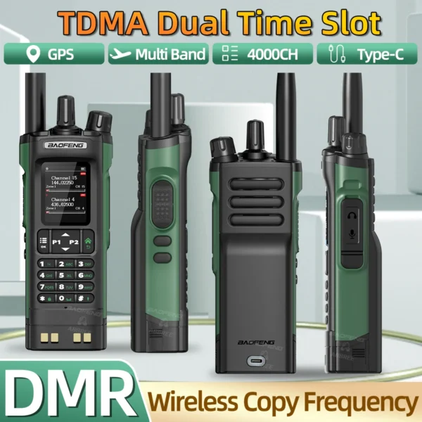 3Colors BAOFENG DM-32 DMR Digital Portable Radio GPS Dual Mode Analog TDMA Dual Time Slot Air Band APRS Digital Call - Image 6